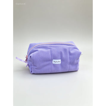 Lavender Corduroy Makeup Bag – Floral Lining Edition