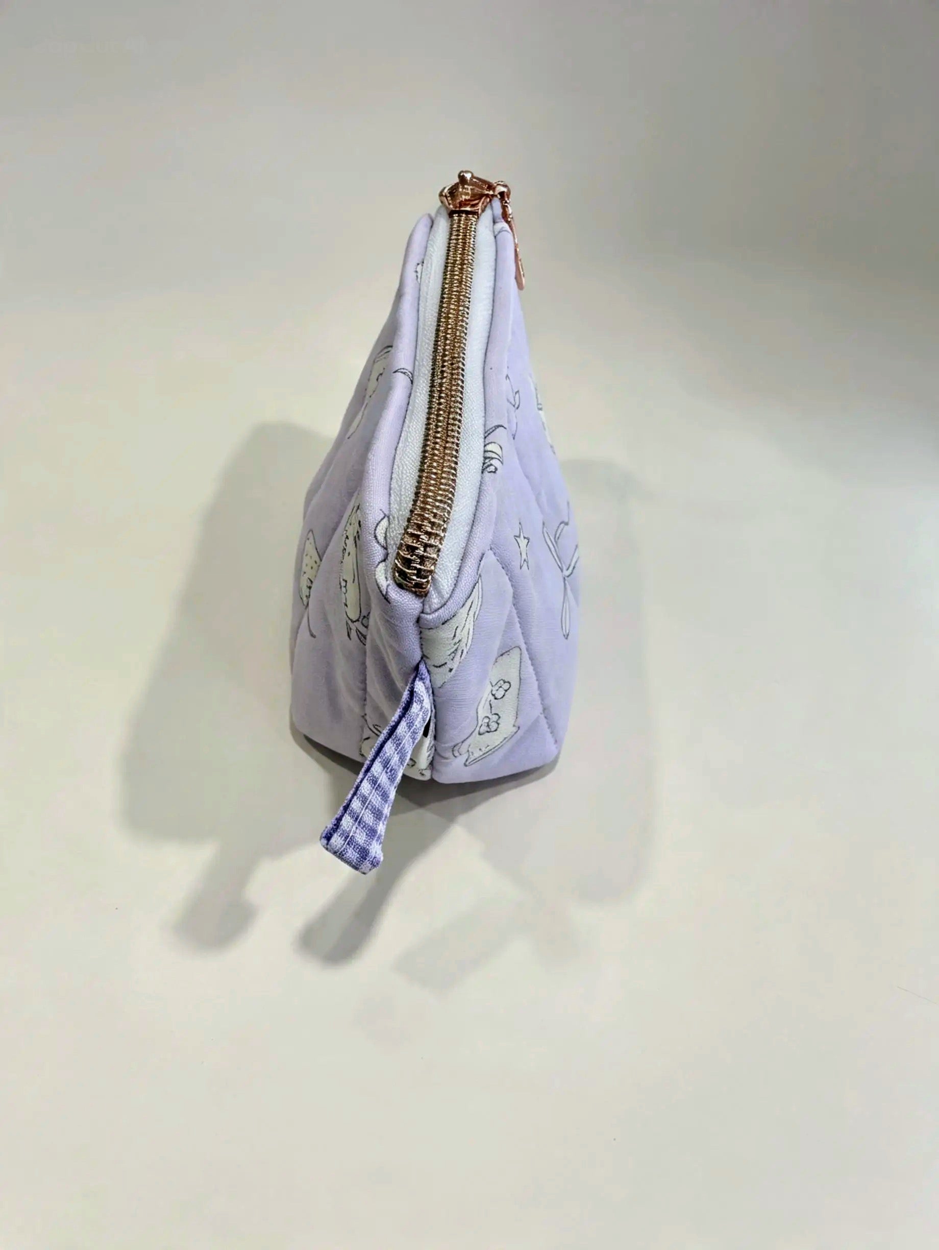 Quilted Mini Pouch – Lavender Teddy