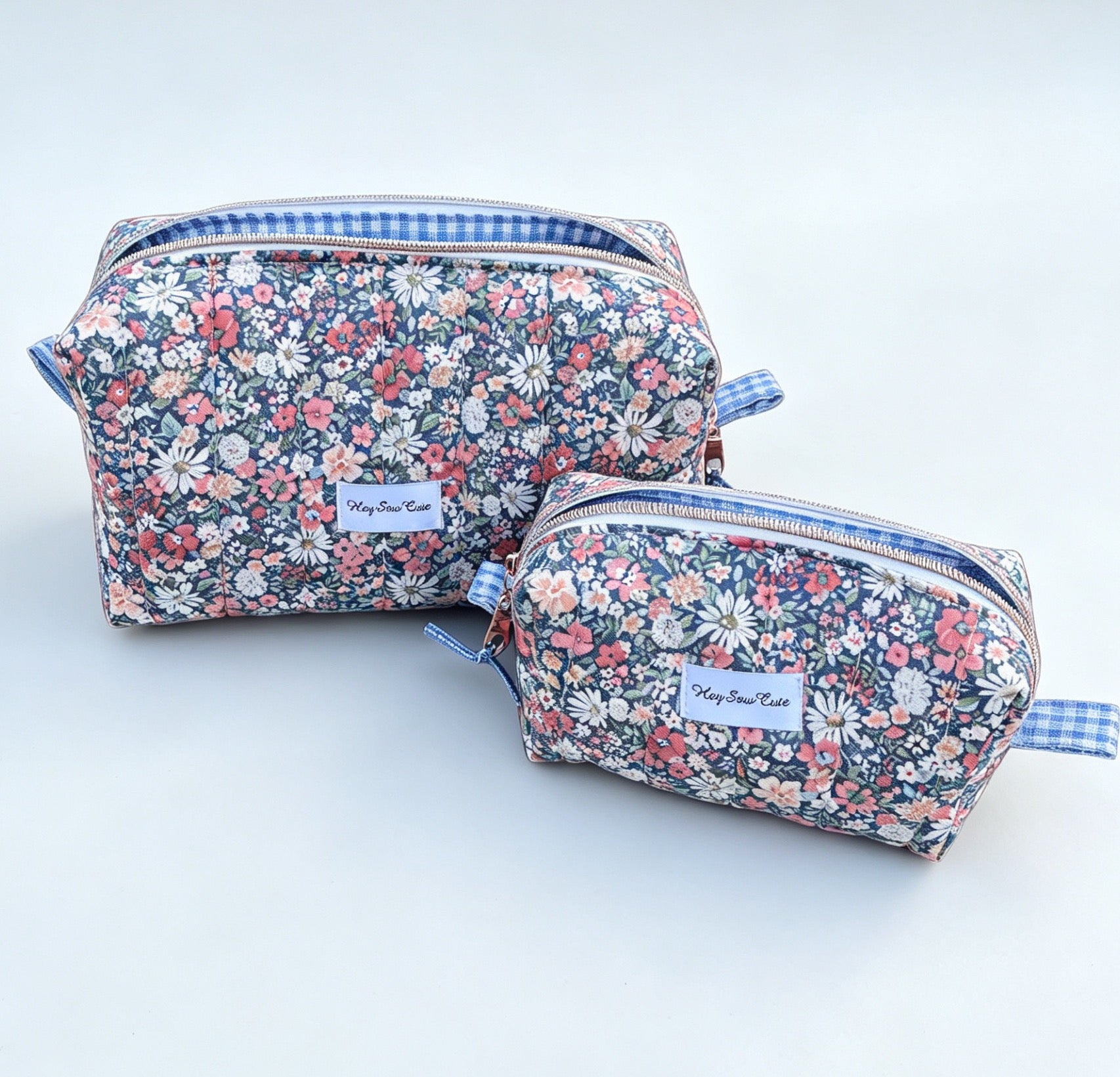 Blue Meadow Matching Quilted Bag Set