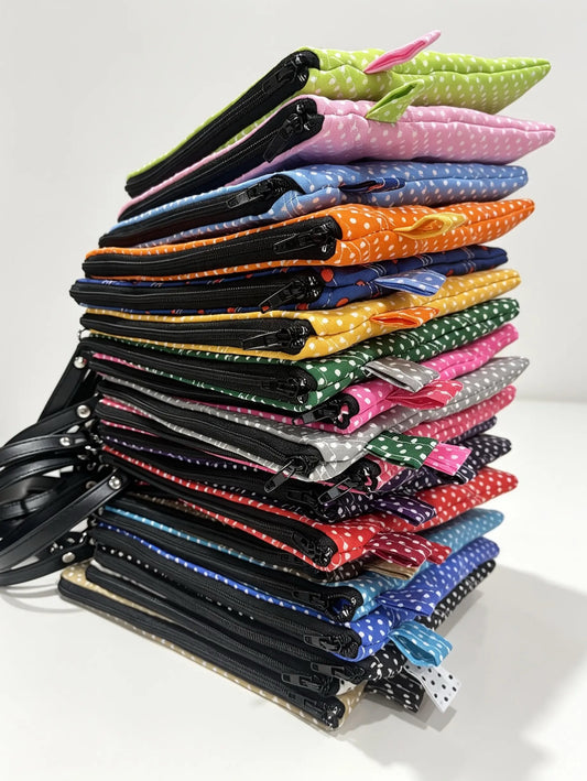 Handmade Quilted Wristlet Pouch – 20 Colour Options