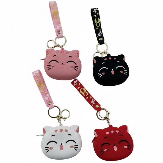 Cute Cat Mini Coin Purse Keyring