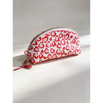 Handmade Half Moon Pouch – Wide-Opening Makeup & Essentials Bag