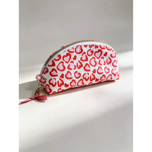 Handmade Half Moon Pouch – Wide-Opening Makeup & Essentials Bag
