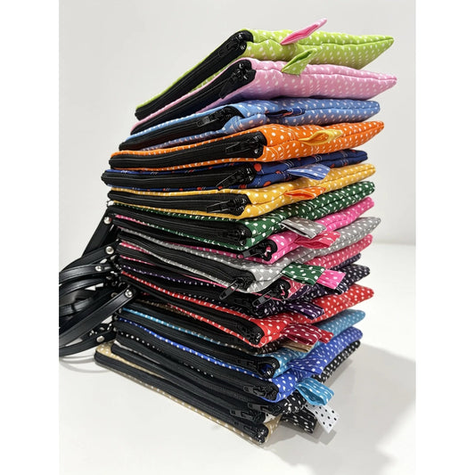 Handmade Quilted Wristlet Pouch – 20 Colour Options