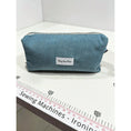 Load image into Gallery viewer, Green Corduroy Pencil Case – Spacious Handmade Boxy Stationery Pouch for Students & Office Workers

