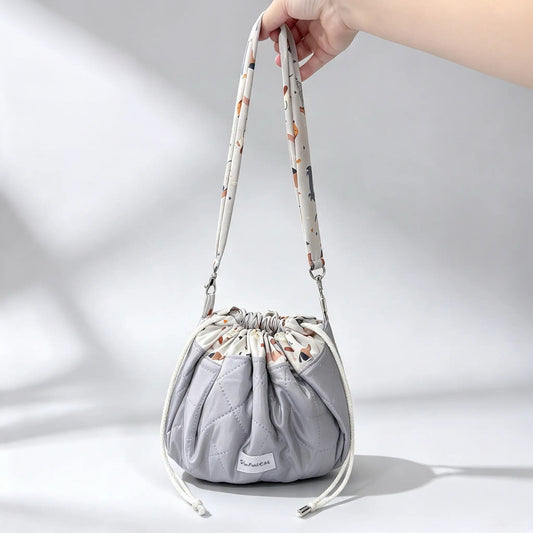 Quilted Mochi Bag — Grey Sausage Dog (Pre-Order)