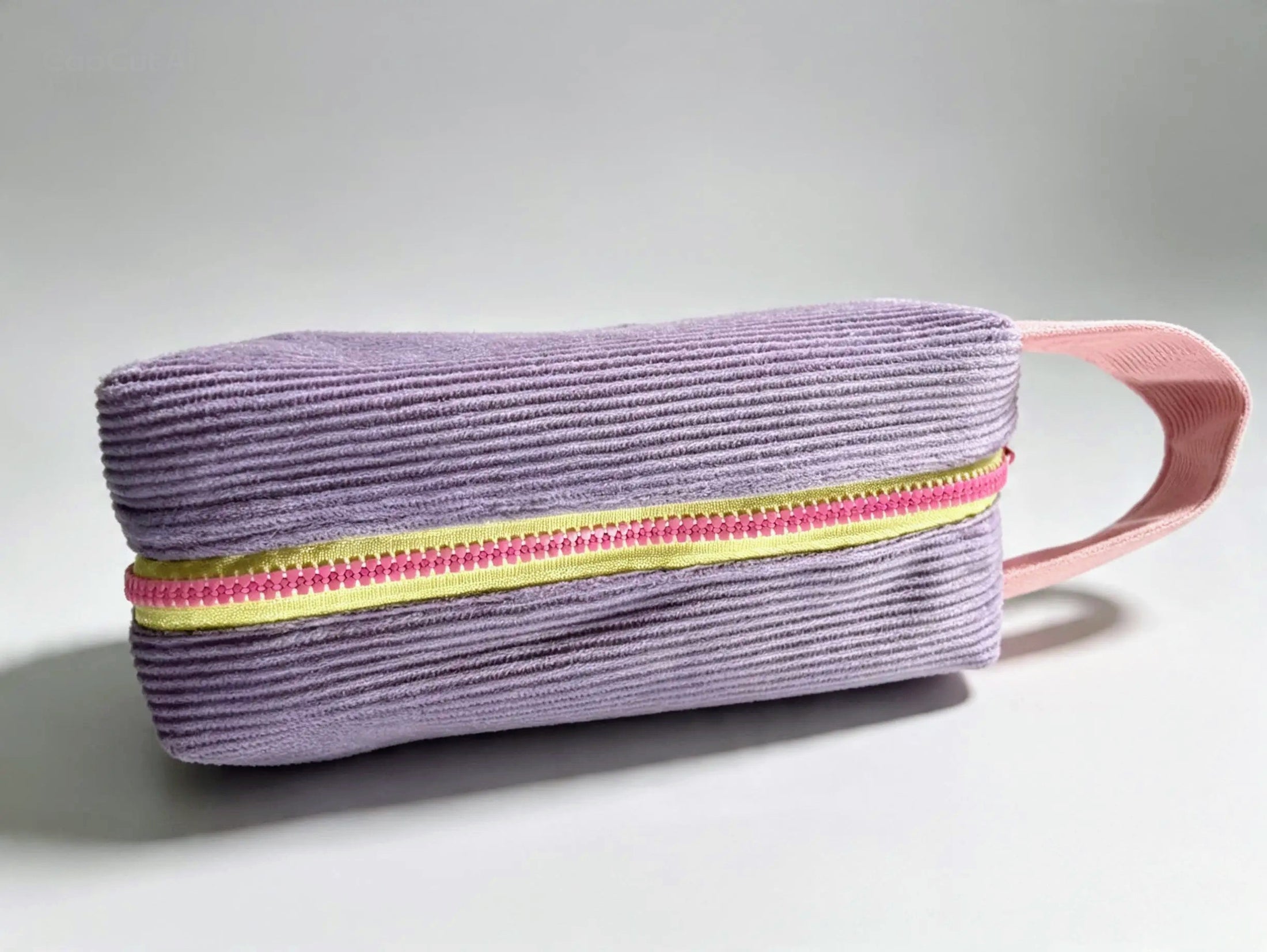 Colour Block Corduroy Boxy Pouch – Medium