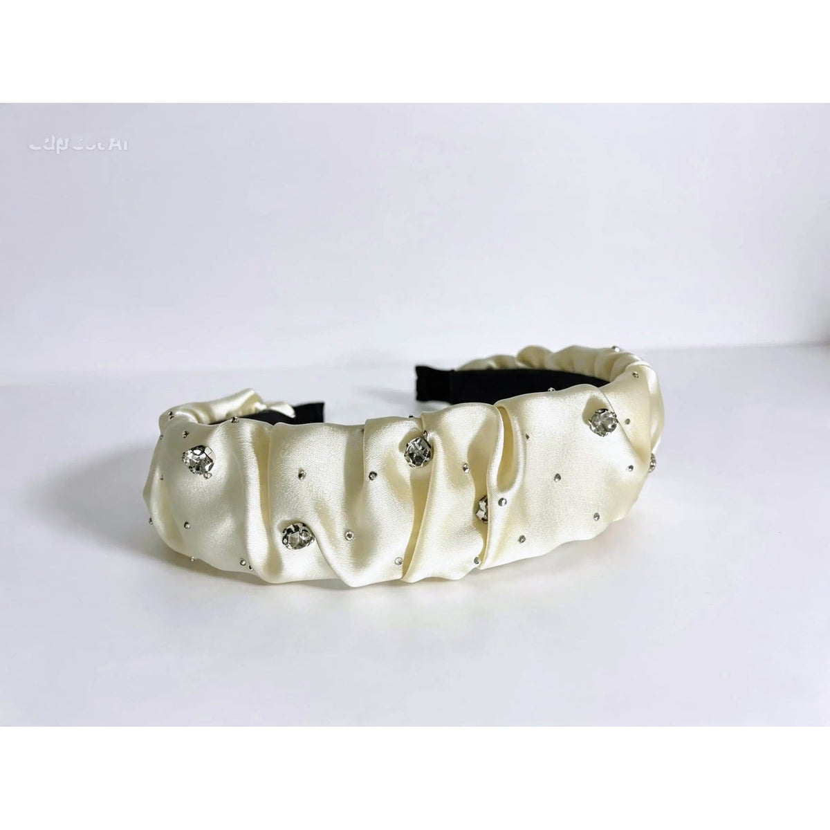 Ruched Satin Rhinestone Headband – Final Pieces