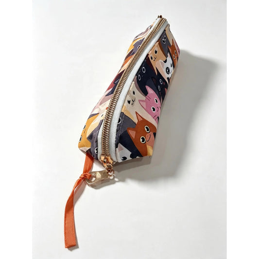 Handmade Dome Pencil Case – Wide-Opening Fabric Stationery Pouch
