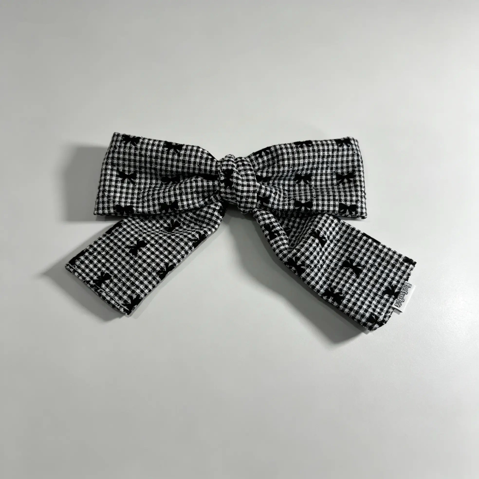 Bow Detail Gingham Hair Set – Handmade Large Scrunchie & Oversized Hair Bow Clip