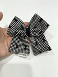 Load image into Gallery viewer, Black Bow Gingham Hair Accessories – Bow Clip, Bow Scrunchie or Matching Set
