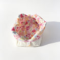 Load image into Gallery viewer, Cream Pink Bow Quilted Makeup Bag – Heart Lined Cosmetic Pouch
