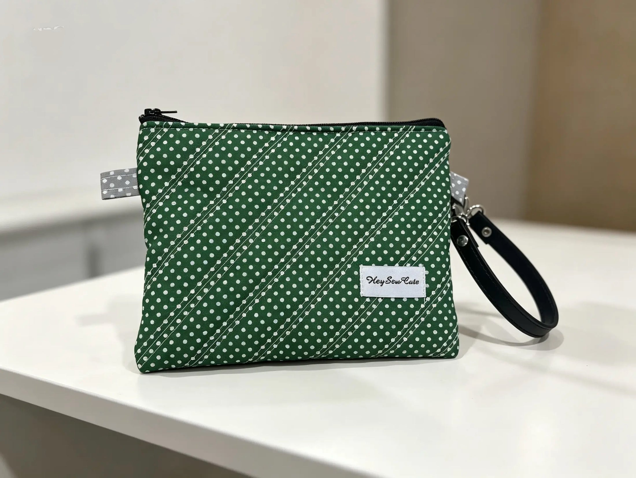 Handmade Quilted Wristlet Pouch – 20 Colour Options