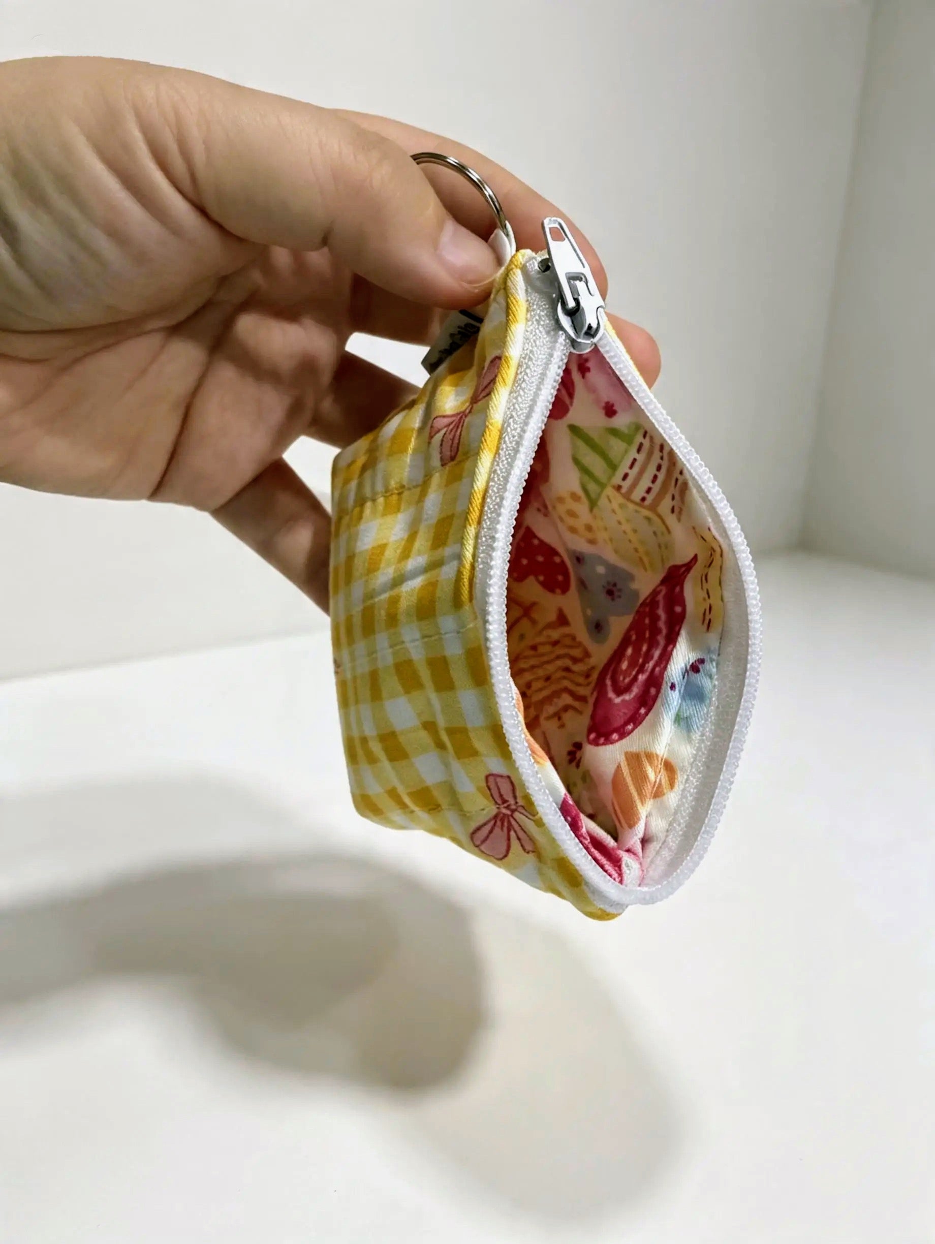 Mini Quilted Boxy Keyring Pouch