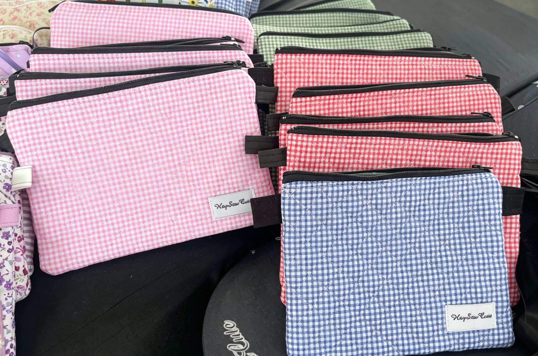 HeySewCute Quilted Mini Pouch – Check Edition