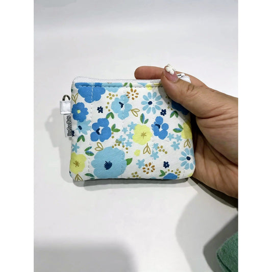 Mini Quilted Zip Card Wallet with Keyring – Floral Collection