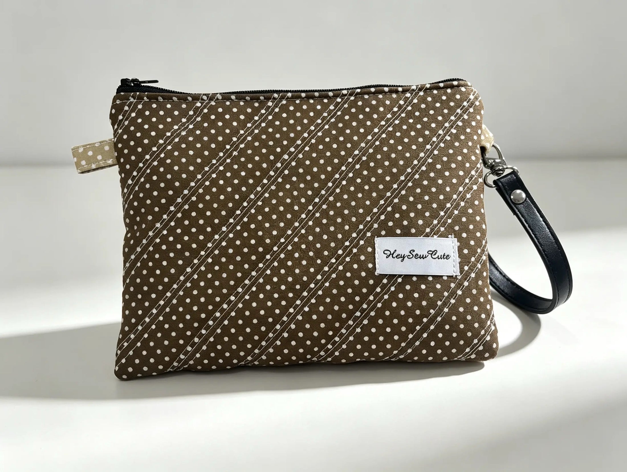 Handmade Quilted Wristlet Pouch – 20 Colour Options