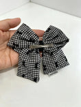 Load image into Gallery viewer, Black Bow Gingham Hair Accessories – Bow Clip, Bow Scrunchie or Matching Set
