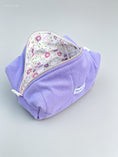 Load image into Gallery viewer, Lavender Corduroy Makeup Bag – Floral Lining Edition
