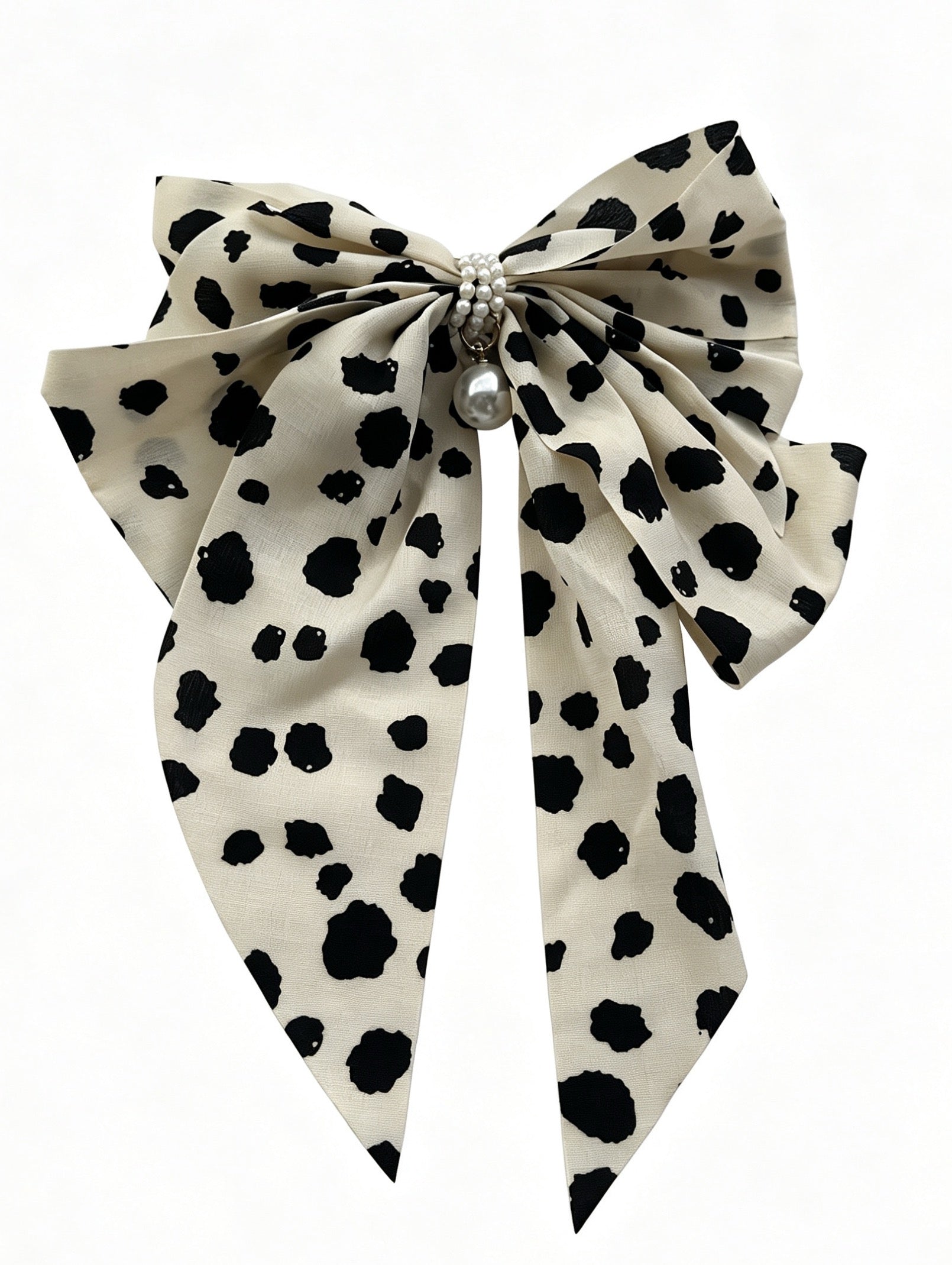 Pearl Charm Bow Hair Clip
