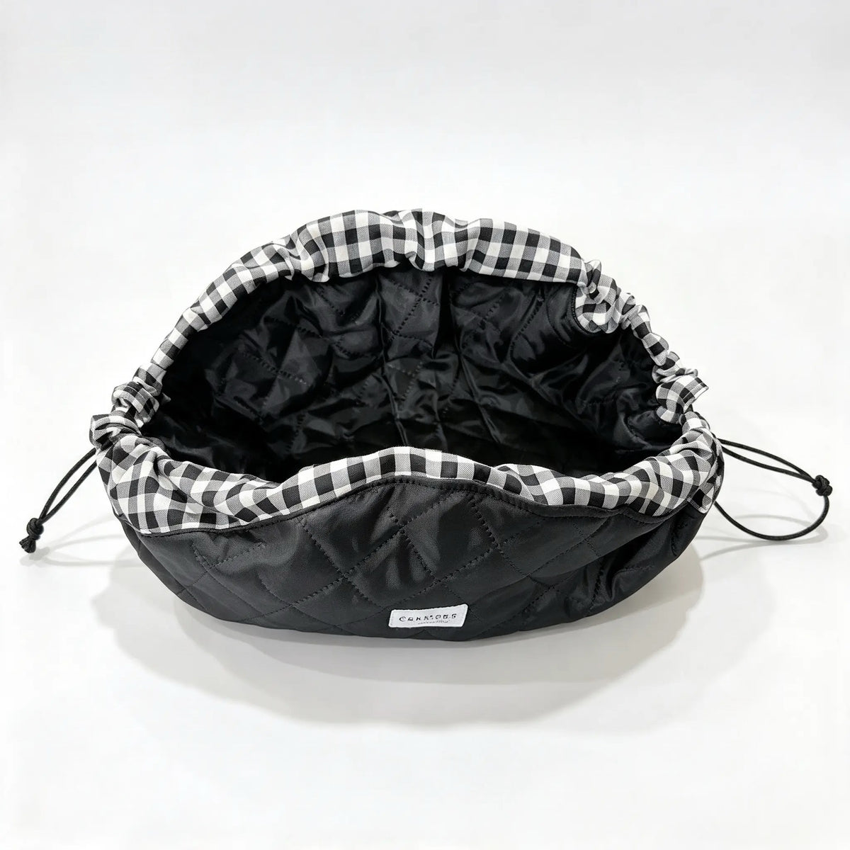 Quilted Mochi Bag — Black Gingham
