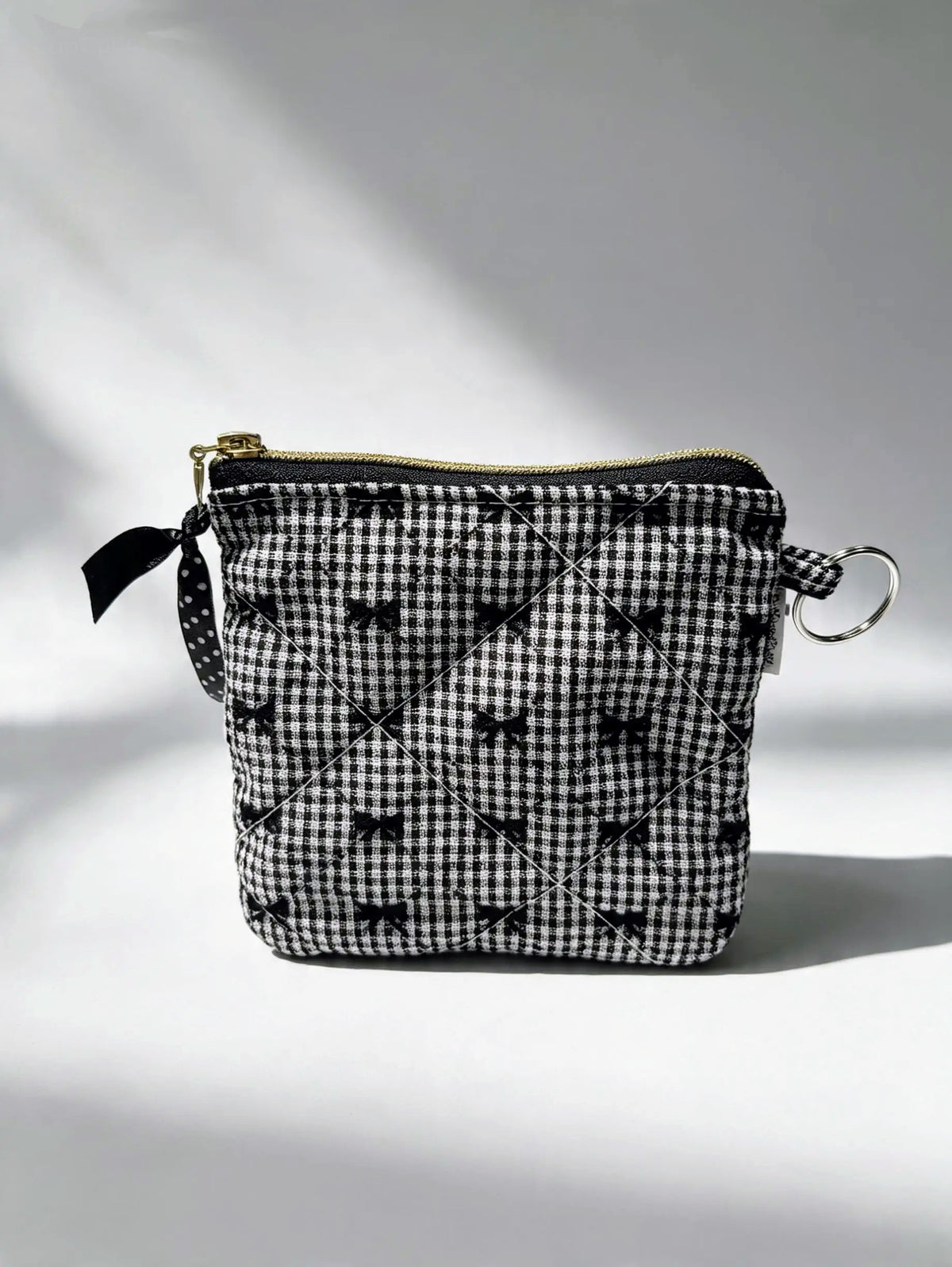 Black bow gingham matching set