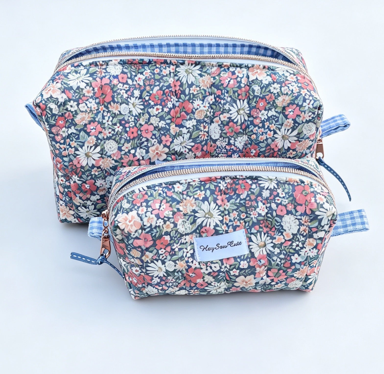 Blue Meadow Matching Quilted Bag Set