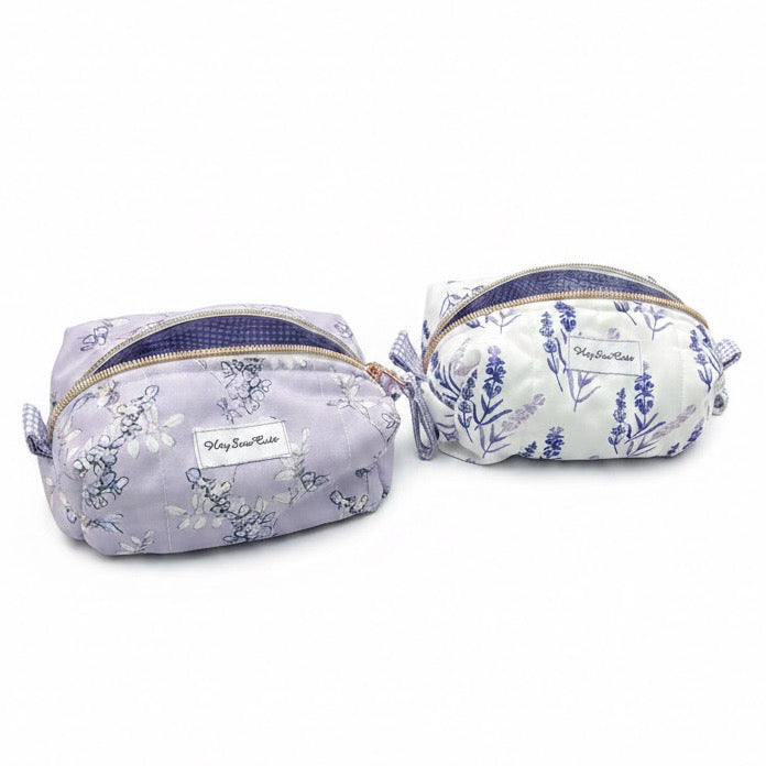 Medium Boxy Makeup Bag – Purple Floral