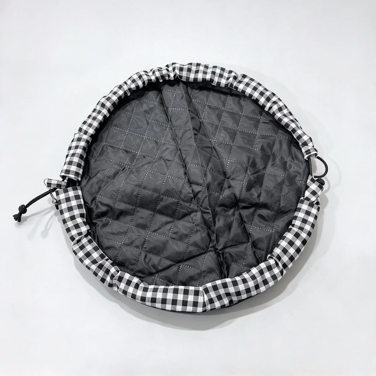Quilted Mochi Bag — Black Gingham