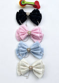 Load image into Gallery viewer, Pearl Charm Bow Hair Clip
