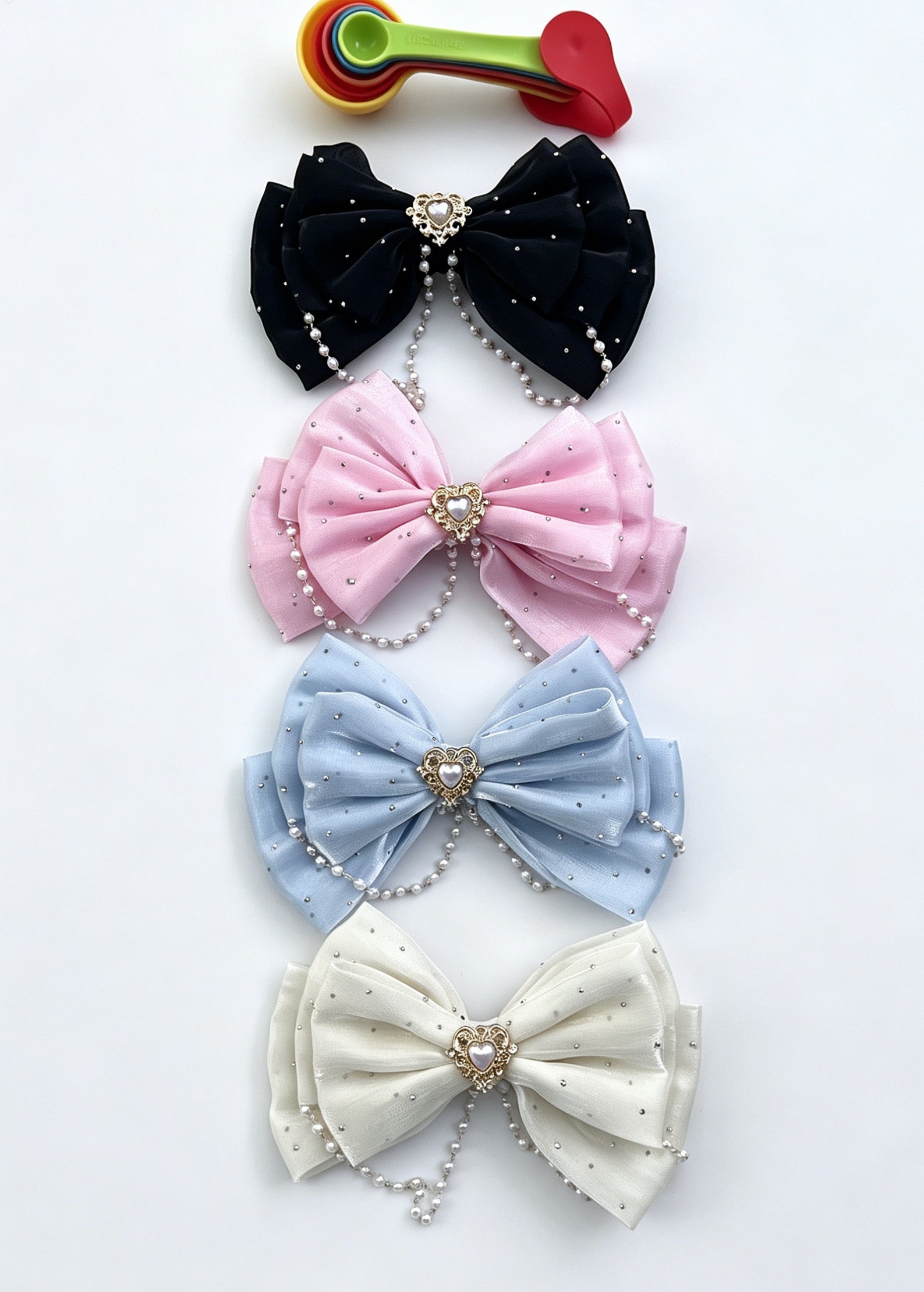 Pearl Charm Bow Hair Clip