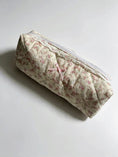 Load image into Gallery viewer, Vintage Floral Quilted Cosmetic Pouch – Medium
