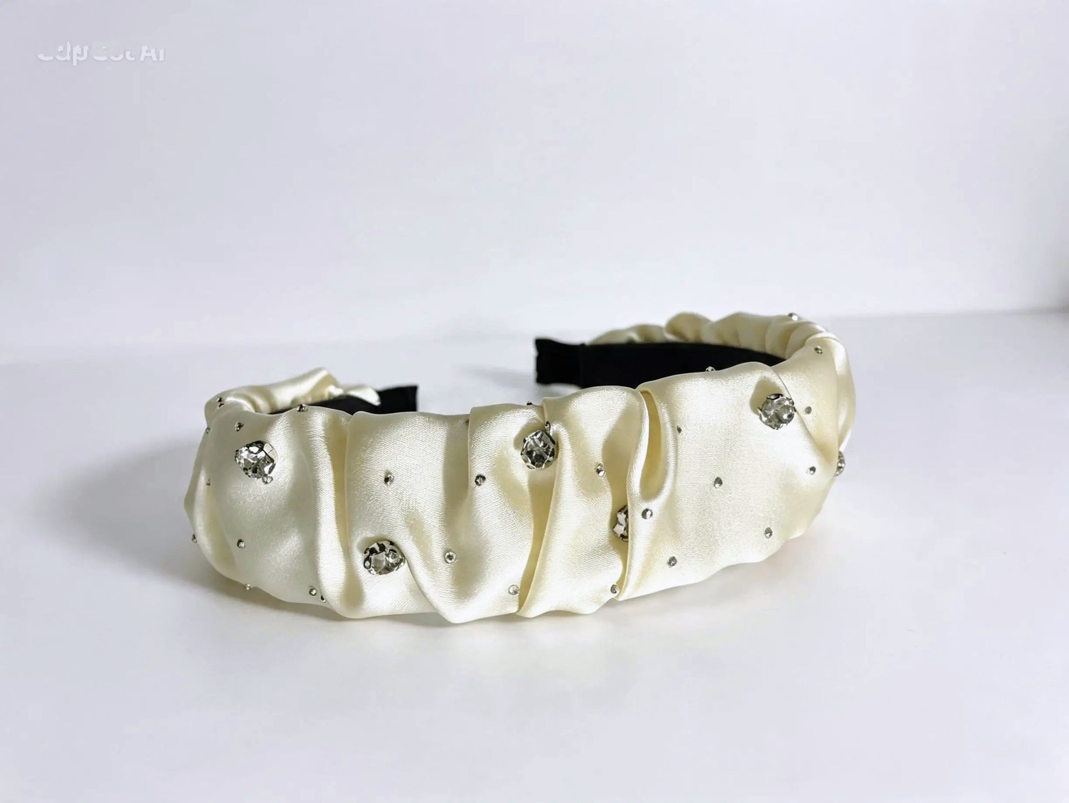 Ruched Satin Rhinestone Headband – Final Pieces