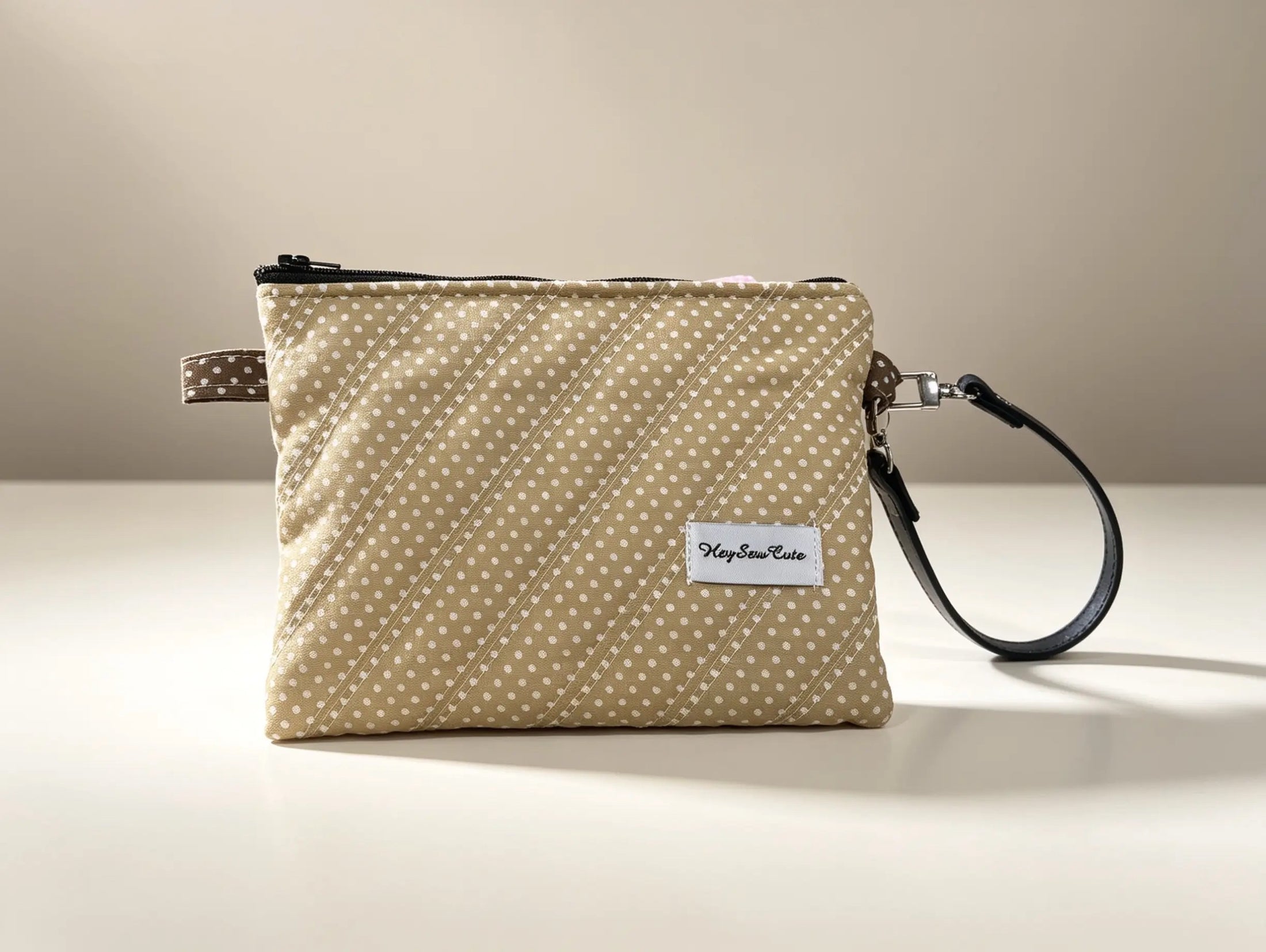 Handmade Quilted Wristlet Pouch – 20 Colour Options