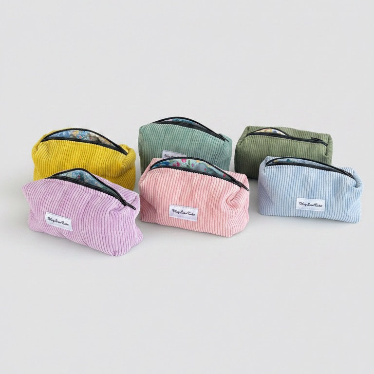 Small Quilted Pouch – Soft & Puffy Corduroy