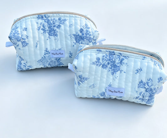 Blue Meadow Matching Quilted Bag Set