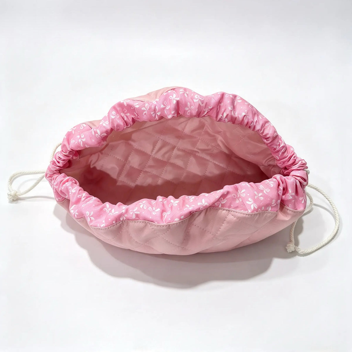 Quilted Mochi Bag — Pink Ribbon