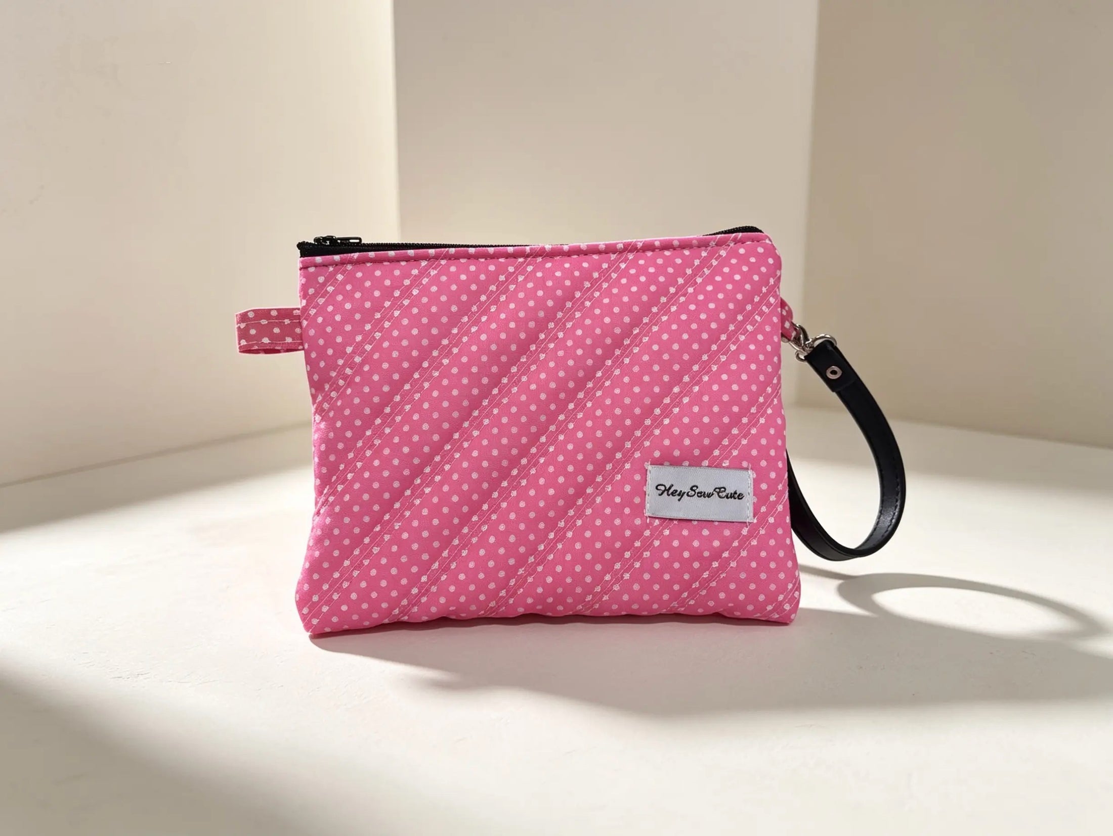 Handmade Quilted Wristlet Pouch – 20 Colour Options
