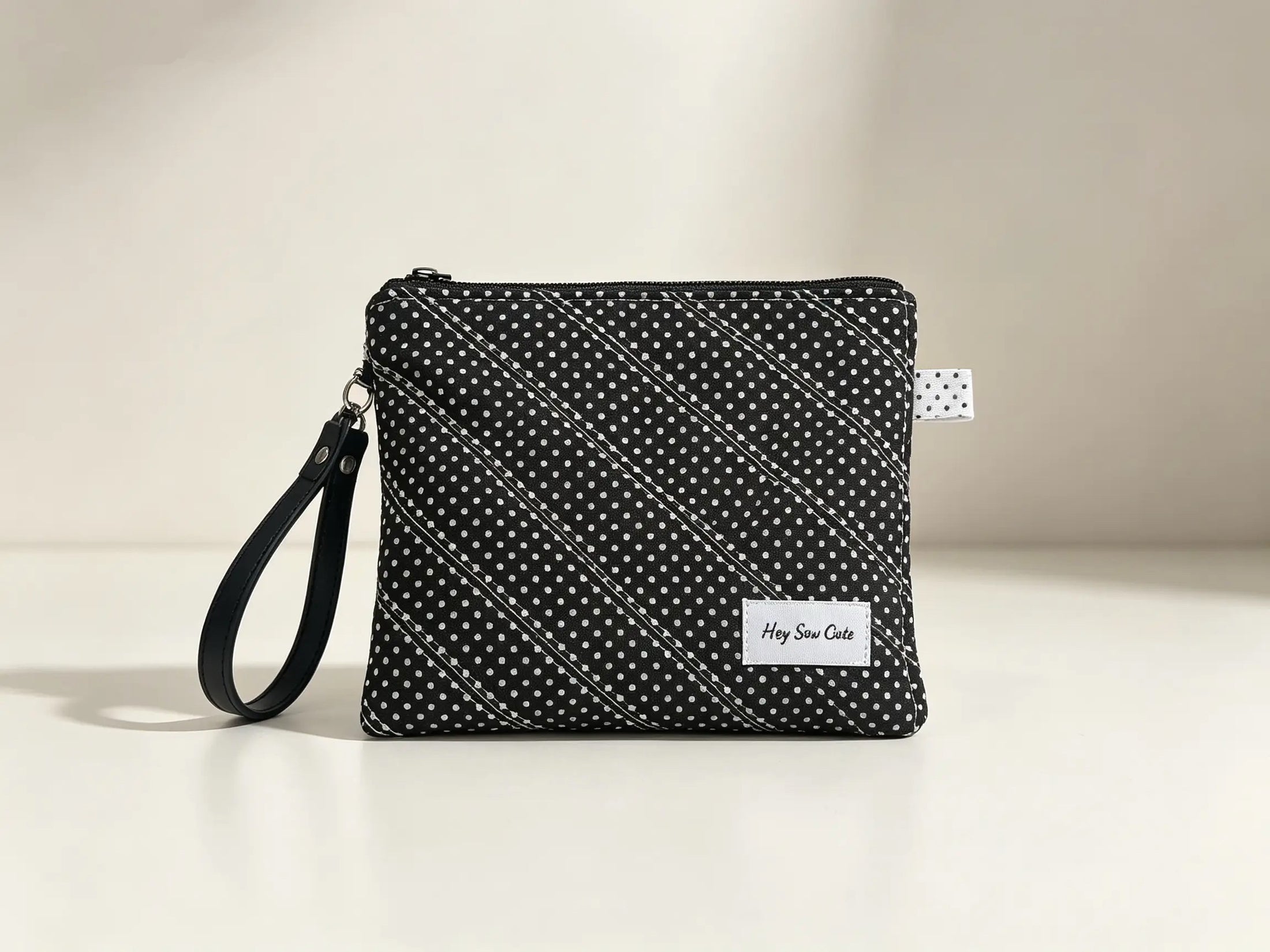 Handmade Quilted Wristlet Pouch – 20 Colour Options