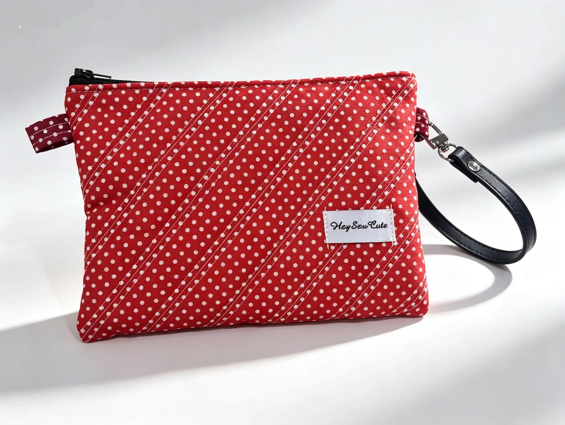 Handmade Quilted Wristlet Pouch – 20 Colour Options
