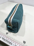 Load image into Gallery viewer, Large Green Corduroy Pencil Case – Spacious Handmade Boxy Stationery Pouch for Students & Office Workers
