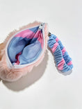 Load image into Gallery viewer, Pink Puff Pouch & Scrunchie Keyring Set
