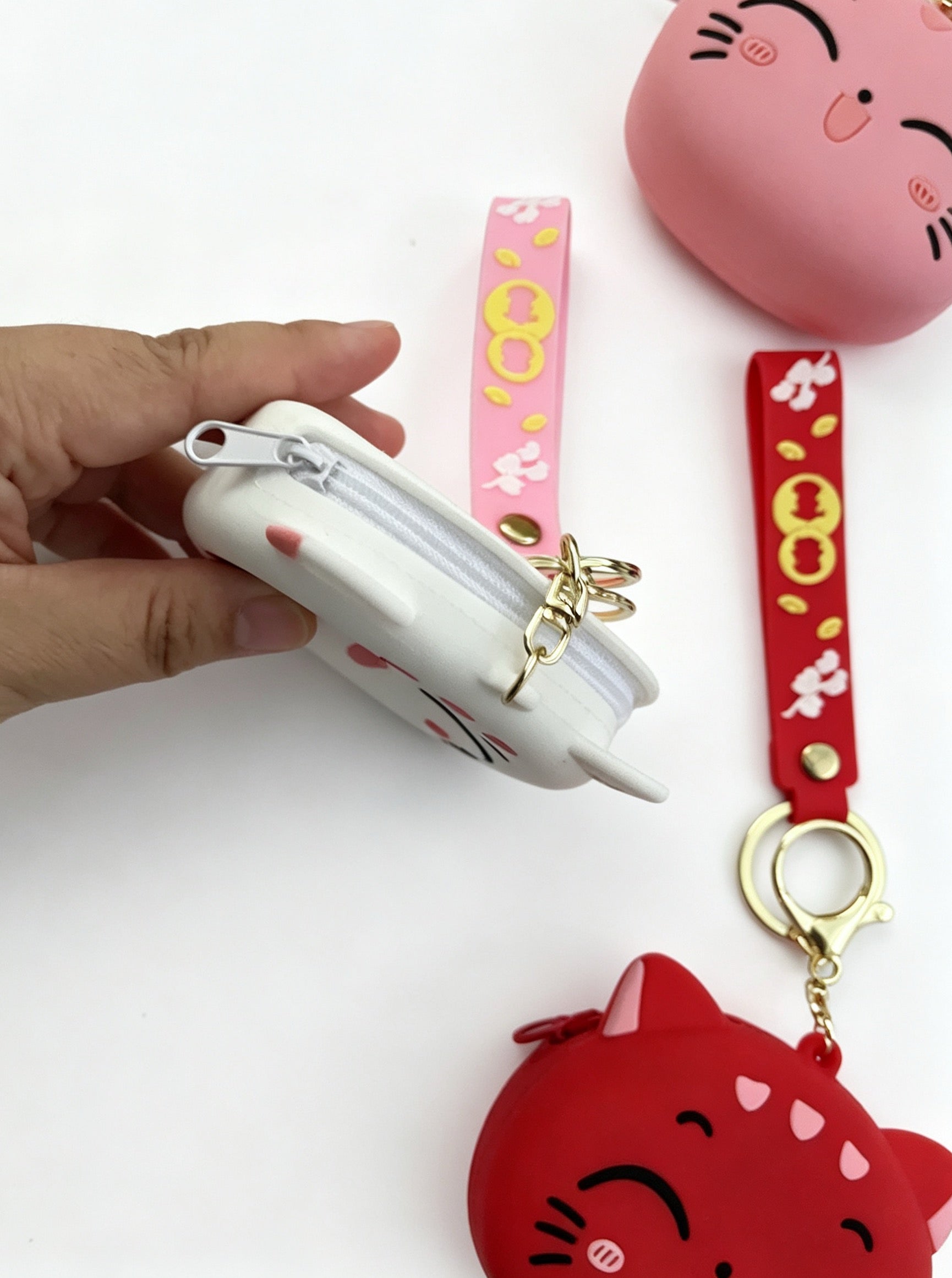 Cute Cat Mini Coin Purse Keyring
