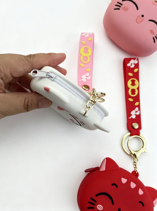 Cute Cat Mini Coin Purse Keyring