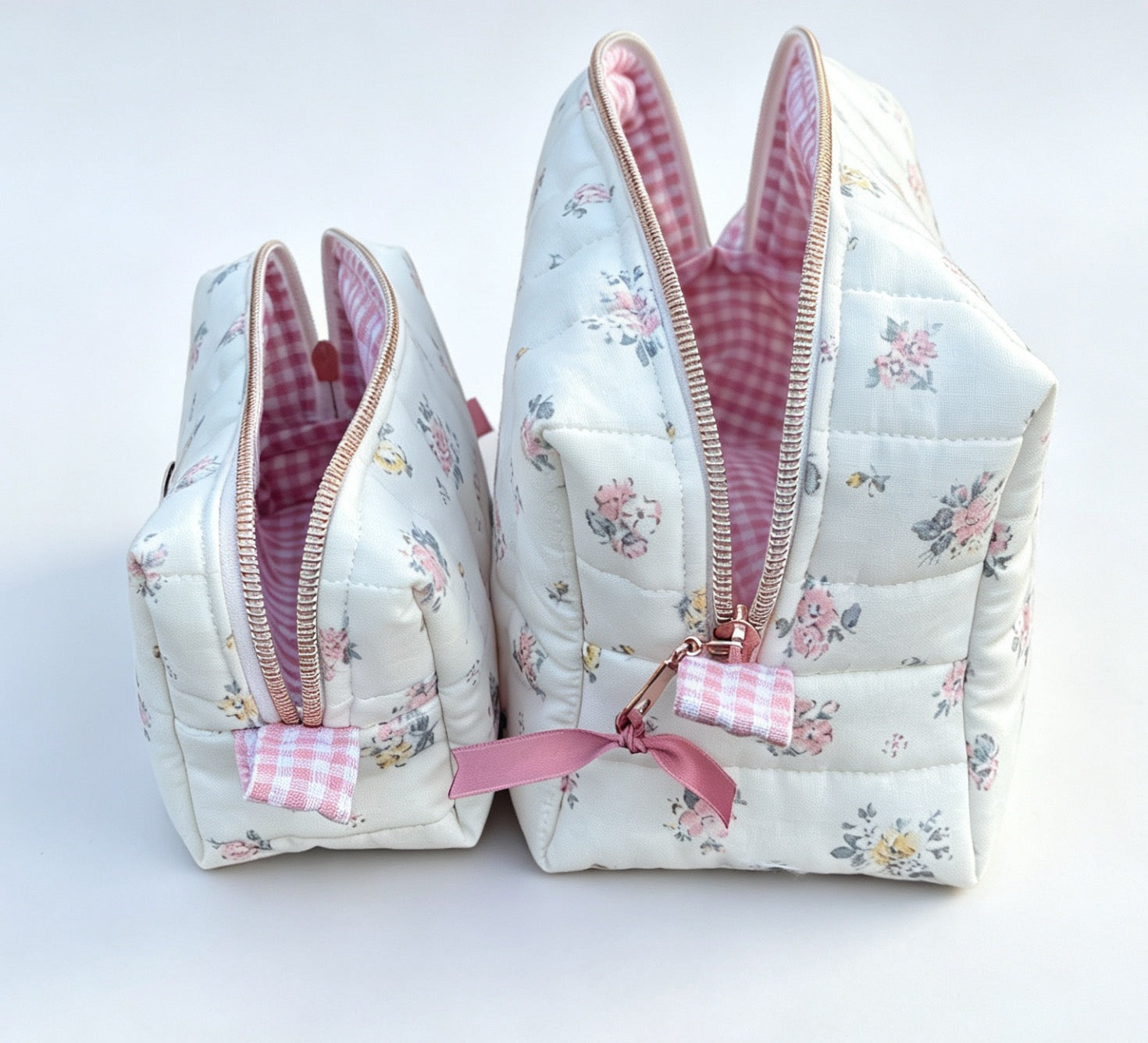 Rosebud Check Matching Quilted Bag Set