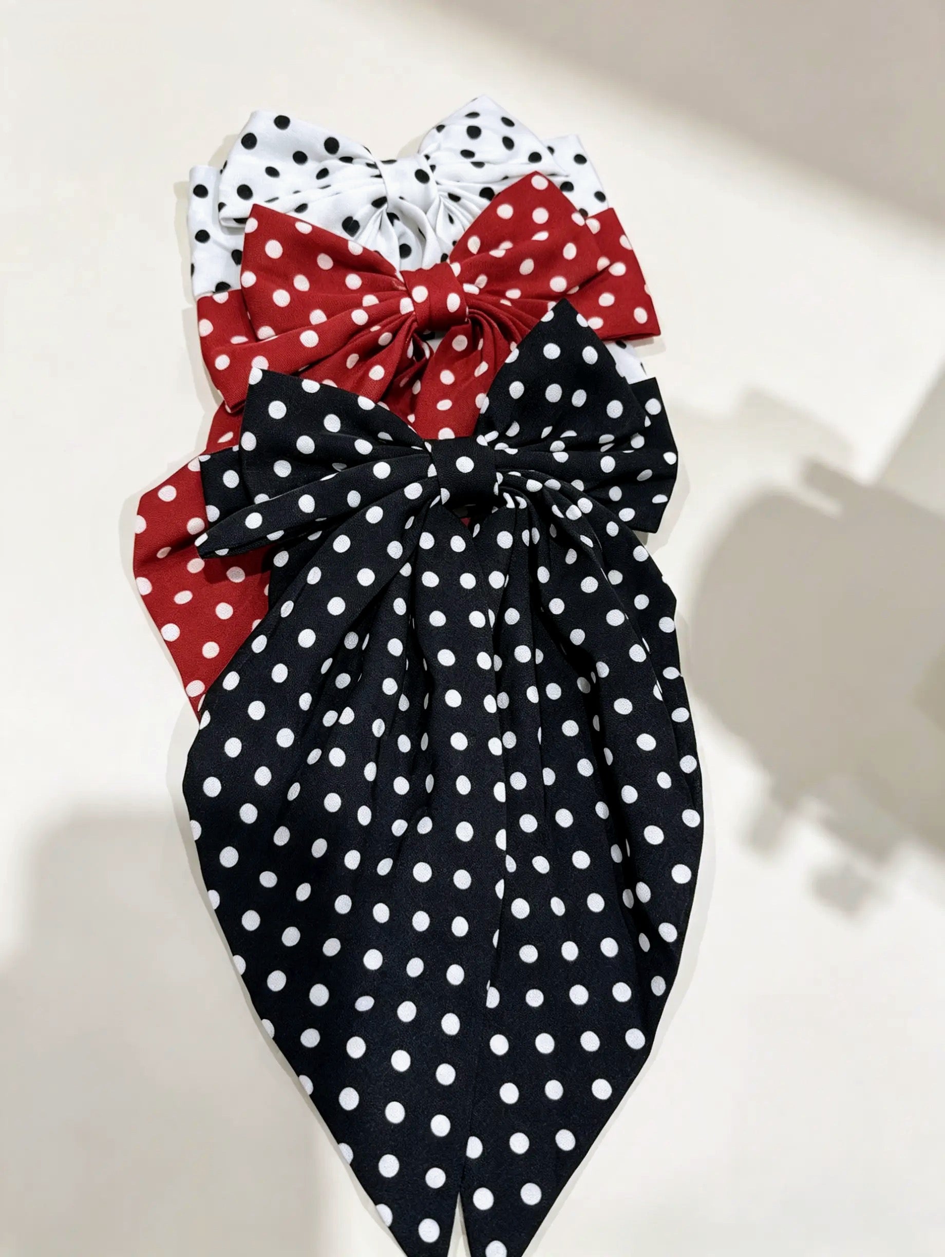 Polka Dot Bow Hair Clip