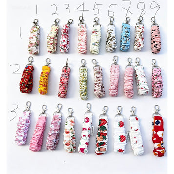 Handmade clip Scrunchie Keyring – Choose Your Favourite Design