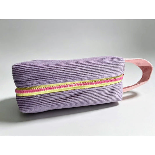 Colour Block Corduroy Boxy Pouch