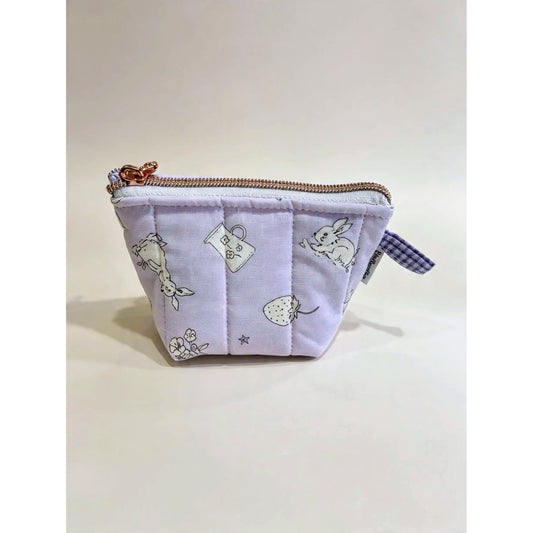 Quilted Mini Pouch – Lavender Teddy