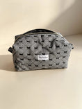 Load image into Gallery viewer, Black Bow Quilted Makeup Bag
